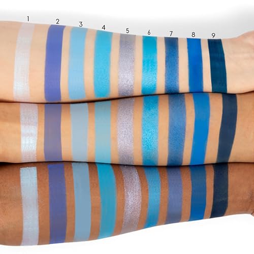 Blue Moon Eyeshadow Palette - Monochromatic Blue Makeup with Matte, Metallic & Duochrome Finishes
