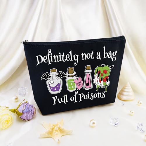 Witchy Makeup Bag for Women - Black Poisons Gothic Witch Gift