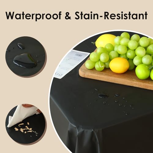 Disposable Black Rectangle Plastic Tablecloth - 54 x 108 Inches, Pack of 10