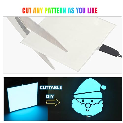 DIY Electroluminescent EL Panel Light 10cm x 10cm - White, Cuttable Paper for Decoration & Parties