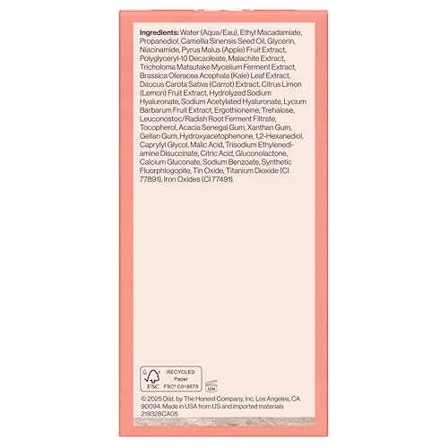 Honest Beauty Daily Green Juice Antioxidant Super Serum, Improves Skin Tone Texture, Gentle for Sensitive Skin, Fragrance-Free Vegan, 1 fl oz
