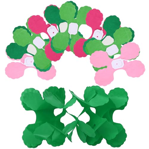 Halloween Four-Leaf Clover Hanging Banner Set - Pink & Green Party Decorations