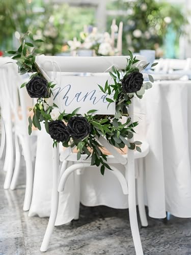 Black Glitter Roses 50PCS Artificial Foam Flowers with Stems - 2.76 Inch