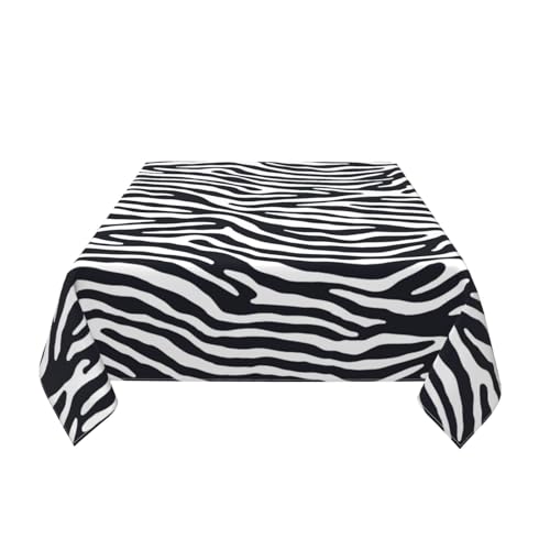 Leopard Zebra Square Tablecloth 60 x 60 Inches Washable Waterproof Decor