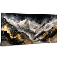 Abstract Mountain Wall Art Canvas - Black & Gold Watercolor Landscape - 40"L x 20"W - Mount01