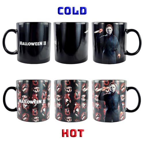 Halloween Michael Myers Mug 15 oz Heat-Transforming Coffee Tea Cup with Scene Change
