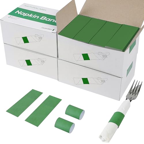 Self-Adhesive Napkin Bands Bulk Pack of 8,000 for Restaurants & Events
