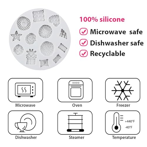 Cookie Fondant Molds Set of 4 - Donut Biscuit Silicone Mold with Variation B