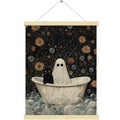 Halloween Ghost Canvas Poster with Wooden Frame 12x16 Inch - Variation of Ghost