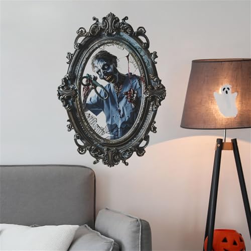 Halloween Wall Stickers Bloody Hands Broken Mirror Decals Haunted House Decorations