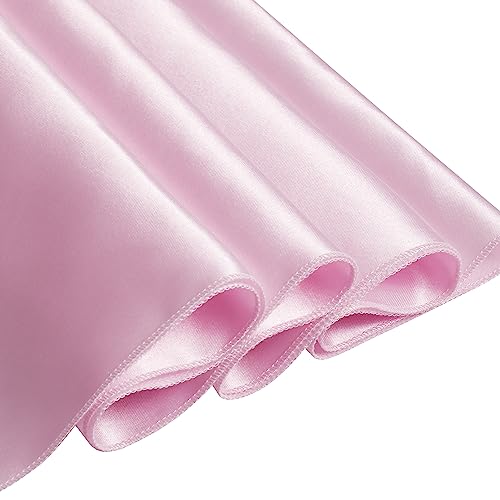 Pink Satin Square Table Cover 52 x 52 Inches - Pack of 6