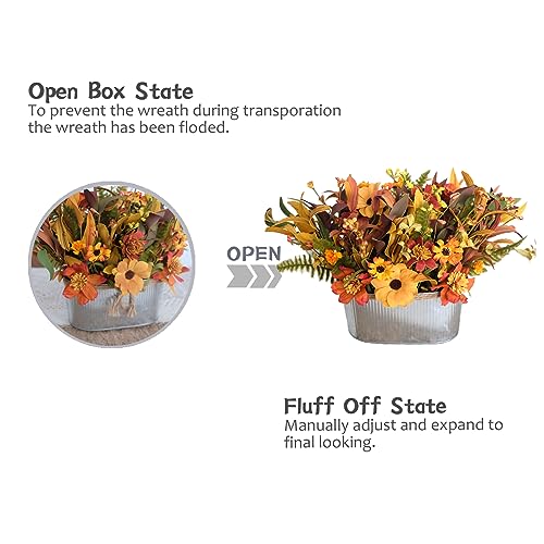 Artificial Fall Flowers with Pot - Wildflower Fall Decor for Autumn & Thanksgiving