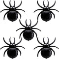 Large Halloween Black Spider Balloons – 33 Inch Foil Spiders for Spooky Party Decorations, 5 Pack