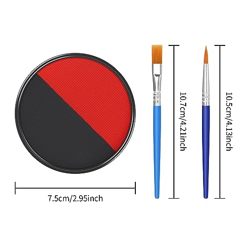 Matte Finish Black & Red Face and Body Paint Makeup 30g - Halloween Cosplay Stage