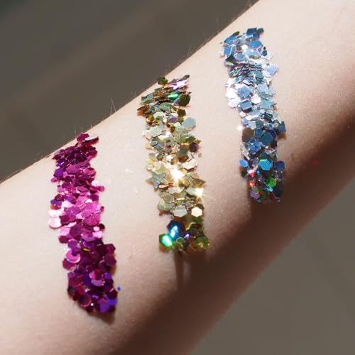 Unicorn Snot Macro Face & Body Glitter - Solar Gold, Cosmetic Grade, Large Particles