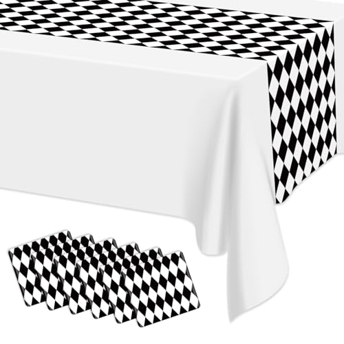 6 Pcs Checkered Table Runner 14x108 Inches Black & White Party Decor - Variation of THIS listing