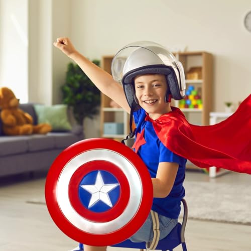 12 Inch Plastic Captain Round Shield Role Play Toy for Superhero Cosplay Halloween & Party