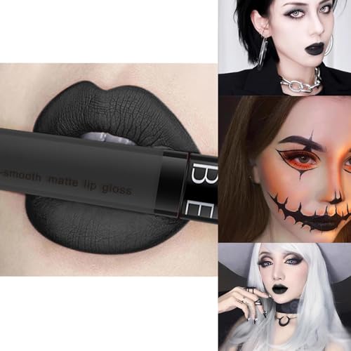 Black Matte Lip Gloss - Non-Stick Lipstick, 11 Colors, 0.34 FL OZ - SeleneTenderaes