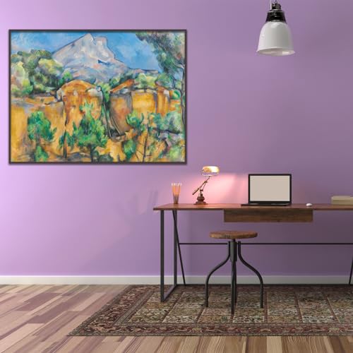 Impressionist Sainte-Victoire Mountain Art Poster - Bibémus Canvas Wall Decor - 12x16in / 30x40cm - Unframed