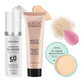 Color Changing Liquid Foundation & Concealer Set with Primer, Powder & Makeup Sponge - Variation A