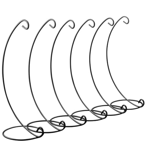 Black 13in Ornament Display Stands - Heavy Glass Witch Ball Holder, 6 Pack