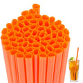 Orange Halloween Pumpkin Drinking Straws Bulk 60pcs - Party Beverage Accessories
