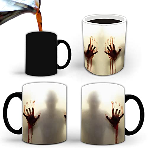 Zombie Heat Sensitive Coffee Mug - Halloween Horror Ceramic Cup with Variation