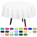 Disposable White Round Plastic Tablecloth - 6 Pack, 84 Inch for Events & Parties