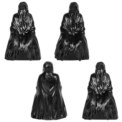 Witch Hand Carved Black Obsidian Crystal Resin Statue - Halloween Decor
