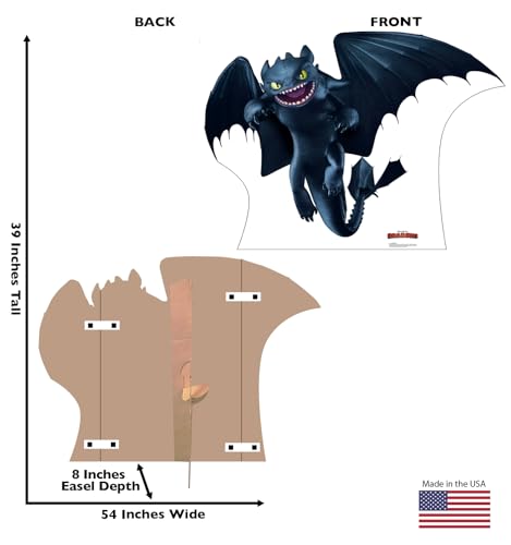 Night Fury Cardboard Cutout - How to Train Your Dragon, 39x54 Inches, Reusable Decor