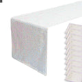 Iridescent White Sequin Table Runner Set - 12x108 Inches, 10 Pack