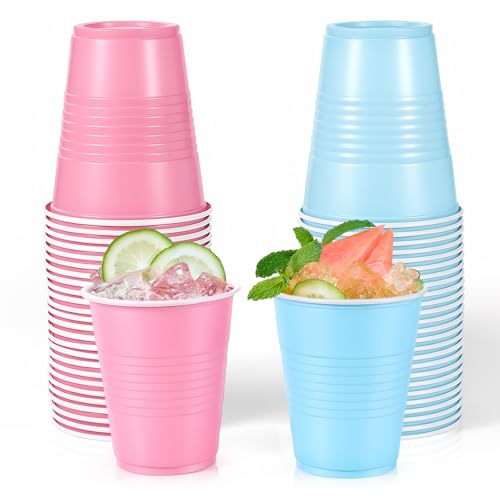 Gender Reveal Plastic Cups 12oz Pack of 50 - Pink & Blue Party Supplies