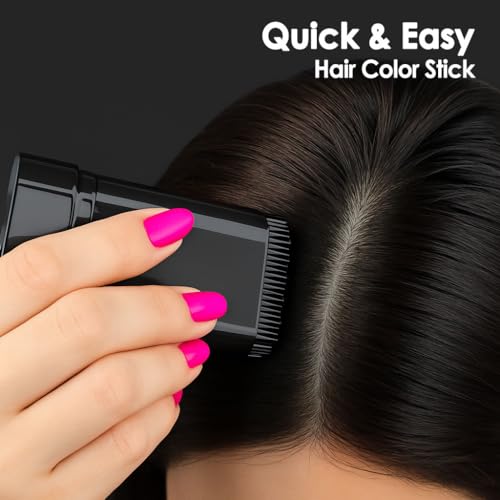 2-in-1 Hair Color Stick with Built-in Comb - Quick Root Touch-Up, Long-Lasting Coffee