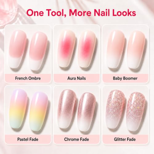 Beetles 150Pcs White Nail Sponges for Ombre with Grabbing Pen Tool - Variation A-White-150