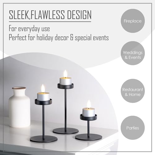 smtyle Tea Lights Candles Battery Operated with Remote - Silver Set of 3