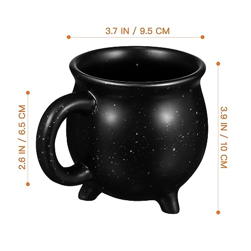 Black Halloween Ceramic Cauldron Mug 15oz Witch's Brew Coffee Cup - Tripod Design