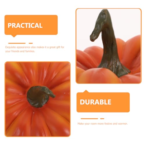 Resin Fake Pumpkin Halloween Fall Decor - 13.5x17.2cm Orange Pumpkin for Indoor Outdoor Use