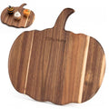 Pumpkin Shaped Wooden Charcuterie Board with Handle - Fall Kitchen Decor, 13x9 Inches