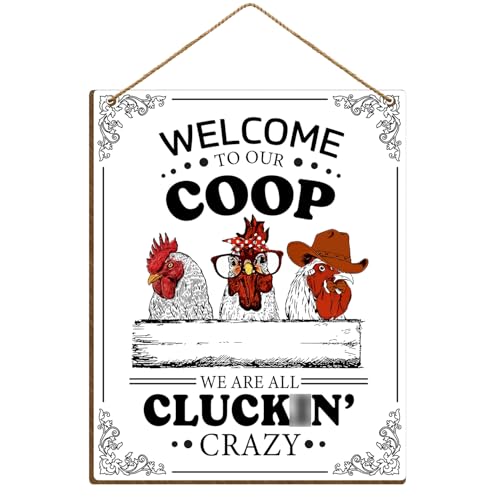 Funny Kitchen Signs - Rooster Decor Wall Plaque 8x10 Inches - Kitchen 4 Variation