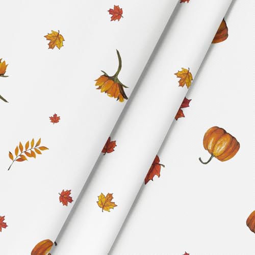 Horaldaily Fall Round Tablecloth 90 Inch White Scarecrow Pumpkin Sunflower