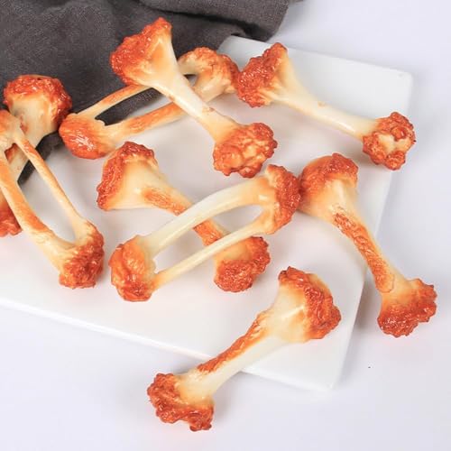 6PCS Artificial Chicken Leg Bone Model - Realistic Food Props & Decor
