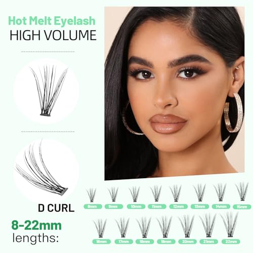 False Eyelash Clusters 14mm Natural Curl 0.07mm Thickness Handmade Bulk