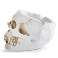 Polyresin Hand-Painted Skull Ashtray for Bar Decor, Indoor Outdoor Use
