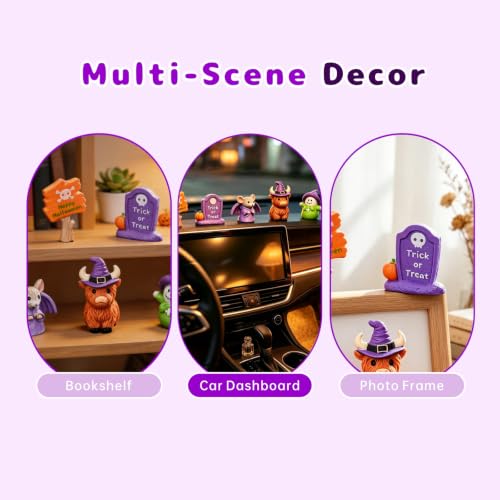 Mini Halloween Resin Figurines Set - 5PCS Desk Monitor Decorations