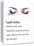 Lash Artist Definition Poster Canvas Wall Art for Lash Studio - 18 x 12 Inches Framed