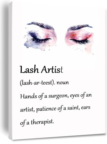 Lash Artist Definition Poster Canvas Wall Art for Lash Studio - 18 x 12 Inches Framed