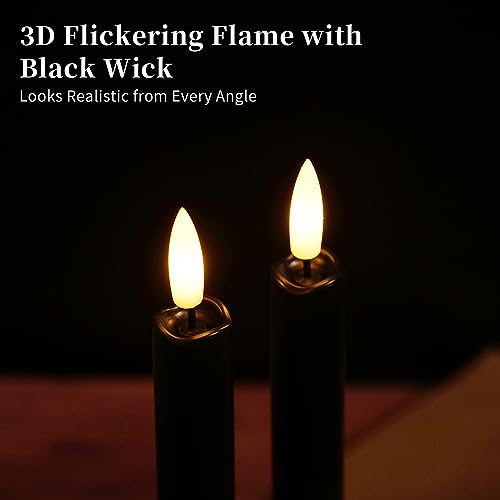 Set of 6 Flameless Taper Candles with Remote Control Halloween Decoration