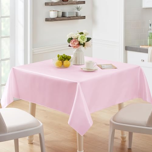 Pink Satin Square Table Cover 52 x 52 Inches - Pack of 6