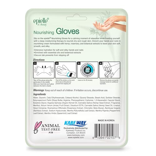 Epielle Relaxing & Nourishing Hand & Foot Masks, Soften Dry, Overworked Skin, Self Care Gifts for Women, Spa Kit, Easter Basket Stuffers, 6 Moisturizing Gloves & 6 Moisturizing Socks