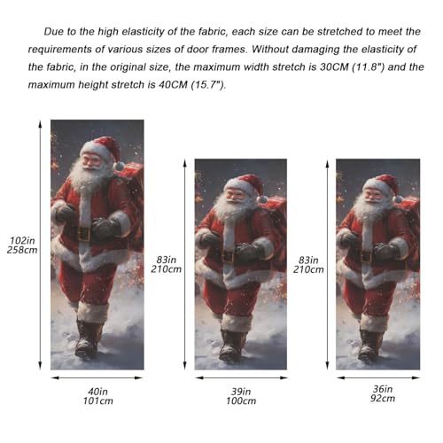 Christmas Santa Door Cover - Stretch Fabric Holiday Porch Decoration 35x79 in Variation of THIS listing